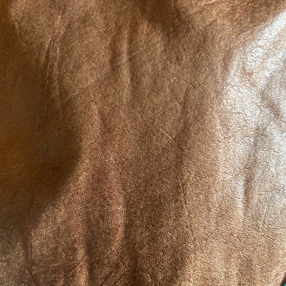 Vintage Brown Leather Bomber Jacket with Hood - Picture 3 of 3